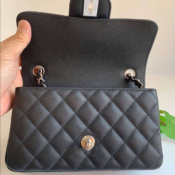 SOLD Chanel 18C Black Matte Caviar Mini Rectangle - Picture 8 of 8